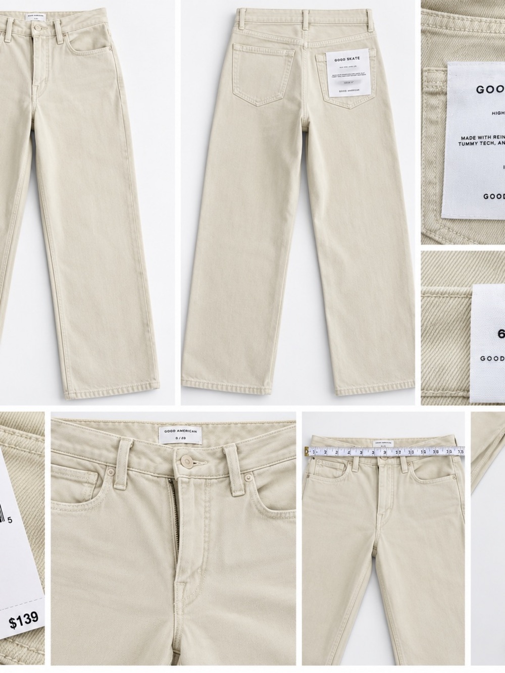 Good American Straight-Leg Jeans in Sandstone